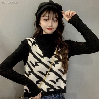 ❐Chaleco de punto para mujer 2021 nueva versión coreana de chaleco de suéter de estilo occidental con cuello en V suelto