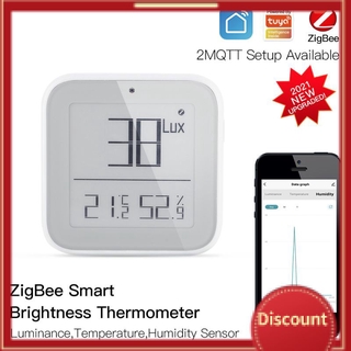 Hot Products Tuya Zigbee Smart brillo termómetro en tiempo Real sensible a la luz temperatura y humedad Detector de entrega rápida