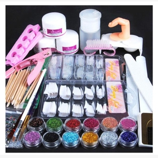 Ma 23 piezas Kit De uñas acrílicas Arte con brillo De 12 colores Para manicura/Kit De herramientas De Arte en uñas