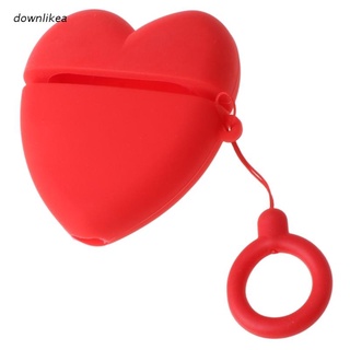 dow Red Love Heart Pattern Protective Case Soft Silicone Cover Shell with Lanyard for Hua-wei Freebuds 3 Earphones Accessories