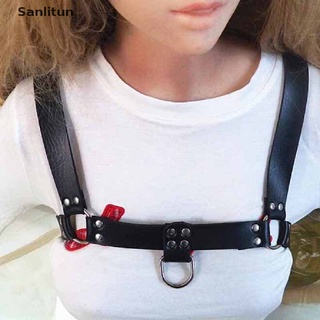 sanlitun mujeres hombres sexy bondage cinturón de cuero arnés de pecho hebillas gay fetish clubwear venta caliente