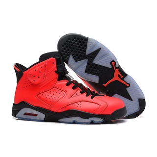 Auténtico En stock Nike air jordan tennis shoes Mens Air Jordan 6 Retro "Infrared 23" Red-Black sports shoes