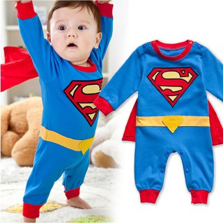 Bebé Niño Manga Larga Superhéroe Disfraz De Halloween omper Superman