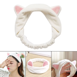 Women Elastic Velvet Headband Adorable Cats Ear Hair Band Makeup Cosmetic Tool