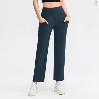 mujer pantalones deportivos de cintura alta bolsillo transpirable de secado rápido yoga running gimnasio fitness pantalones ropa deportiva