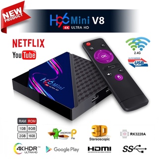 2021 H96Mini V8 Smart TV Box 4K Android 10.0 RAM1G / 2G ROM8G / 16G @ 2.4G WIFI Reproductor de Google Set Top Box Soporte para IPTV