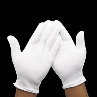 (0911) guantes de algodón de trabajo de espesor medio de protección del trabajo guantes delgados de algodón