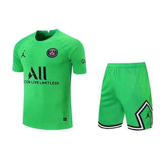 psg paris 2021 - 2022 jersey de fútbol kit de entrenamiento - verde