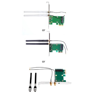 Tarjeta de red Wifi inalámbrica Mini PCI-E a PCI-E 1X adaptador de escritorio + 2 antenas