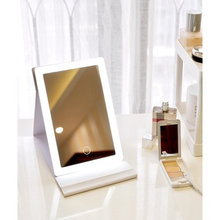 Hd led maquillaje espejo de escritorio plegable lámpara espejo hogar dormitorio viaje