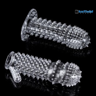 virginia Silicone Spike Dotted Ribbed Clear Condom Penis Extension Sleeve Adult Sex Toy (1)