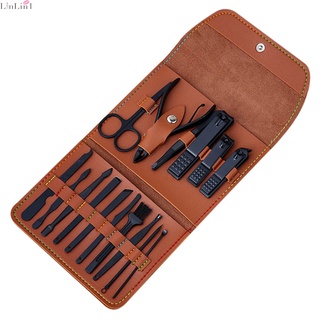 kit profesional de manicura de acero inoxidable 16 piezas cortaúñas kit de pedicura con bolsa de almacenamiento organizador