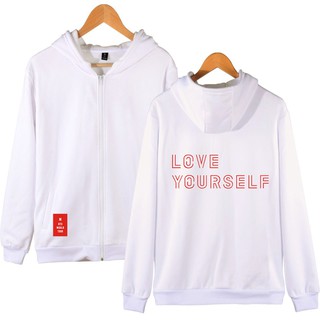 bts loveyourself kpop moda impreso cremallera sudaderas mujeres/hombres de manga larga suéter con capucha casual streetwear ropa (1)