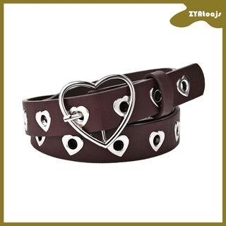 [nuevas llegadas] lindo corazón metal clip hebilla cinturón moda elegante simple cuero sintético cinturones para las mujeres jeans señoras harajuku accesorios