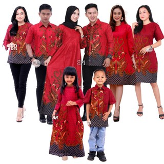 Pareja Batik camisa familia motivo Rowo Abang