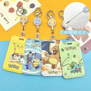Kawaii Llavero Pokemon Tarjetero Porta Credencial Anime Juguete Bulbasaur Pikachu Titular De La Tarjeta Jigglypuff Charmander Cordón De Plástico (2)