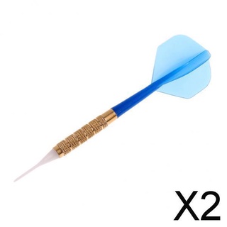 2x14 gramos de plástico de seguridad suave punta dardo para electrónica suave tablero de dardos azul