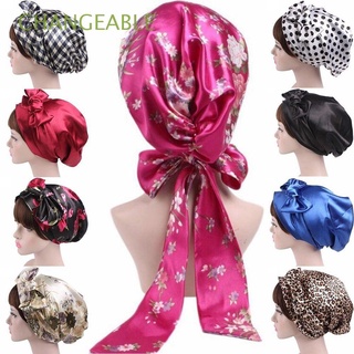 cambiable suave dormir gorra accesorios capó pelo envoltura satén arco pañuelo en la cabeza de las mujeres moda seda bufanda hiyab turbante