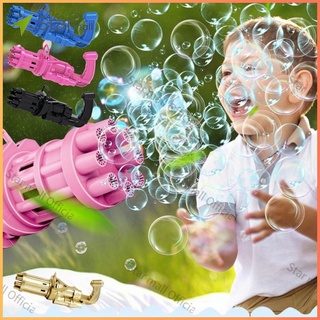 nuevos niños gatling pistola de burbujas juguetes verano automático jabón agua burbuja máquina para niños (1)