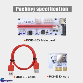 Tarjeta gráfica pci-E1X a 16X cable de extensión para tarjeta roja tarjeta adaptadora de tarjeta BIGSTAR1