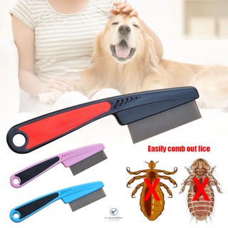 Flea Comb for Long Haired Cats Dogs Anti Knot Grooming Comb Easy Grip Handle Combs