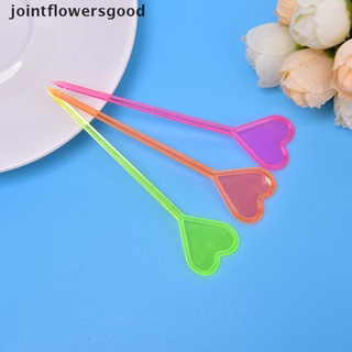 jffg 50 pzs tenedores desechables de plástico para comida/puntas de corazón/postres/postres/frutas/tenedores buenos (6)