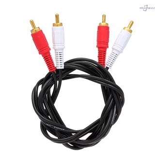 cable de audio rca chapado en oro de 1,5 metros 2 rca macho a 2 rca macho av cable para dvd tv cd sonido amplificación