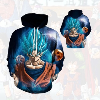Dragon ball sudadera con capucha Anime suéter impresión 3D Chamarra prendas de abrigo