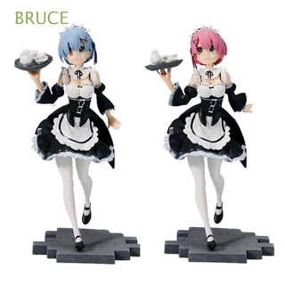 BRUCE Japanese Anime Ram Rem Figure Gift Doll Servant Suit Version Re:Life in A Different World From Zero Girl Figure Collection Model Model Toys Figure Doll PVC Anime Figure Action Figure/Multicolor
