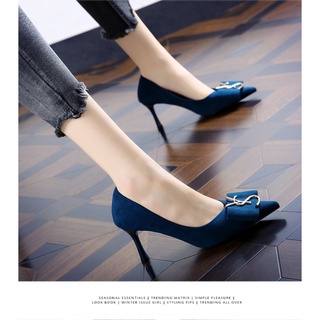 2021Primavera y otoño nuevo estilo coreano Internet Celebrity banquete moda All-Match tacones altos mujer Stiletto tacón puntiagudos zapatos de corte bajo zapatos de mujer (9)
