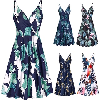 Women Casual Loose Mini Dress Fashion Beach Style Sleeveless Temperamental (1)