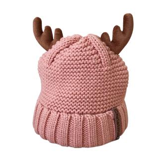 Otoño e invierno gorros de lana cálidas de navidad coreana cornamentas de punto dulce lindo terciopelo orejeras niñas sombreros (5)