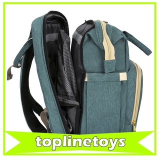 [toplinetoys] bolsa de pañales de bebé mochila de viaje cuna plegable cuna bebé dormir cama verde
