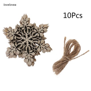 lov 10pcs Laser Cut Wood Snowflake Embellishment Wooden Shape Craft Wedding Decor