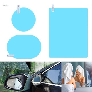 lucky 8 Pcs Car Rear View Mirror Rainproof Film Anti-Fog Clear Protective Sticker Anti-Scratch Waterproof Mirror Window Film