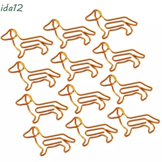 ida12 lindo dachshund creativo oro clip de papel clips de papel abrazaderas de personalización de dibujos animados en forma de animal en forma de animal dorado marcador clip