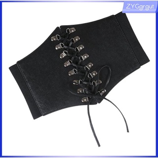 Women\'s Wide Belt Waistband Corset PU Leather Gothic Lolita Dress Decor (5)