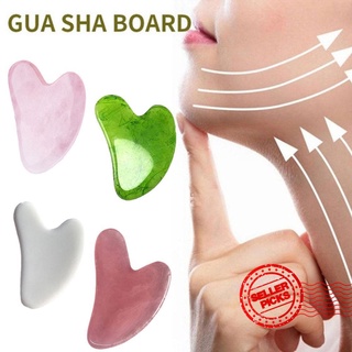 Face Massage Jade Roller Gua Sha Scraper Set Natural Scraper Face Massager Stone Tools Roller A8P9