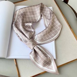 nuevo 2021 marca de lujo bufanda de seda pequeñas mujeres chales y envolturas impresión oficina pequeño cuello de pelo hiyabs foulard bufandas