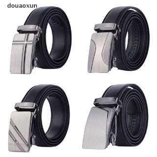 douaoxun - cinturón de hebilla automática para hombre, color negro, 110 cm mx