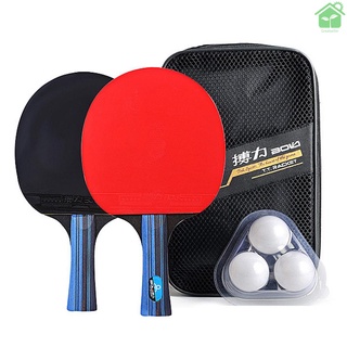GREE juego de raquetas de tenis de mesa, 2 palas de ping pong y 3 bolas de ping pong, bolsa de almacenamiento (1)