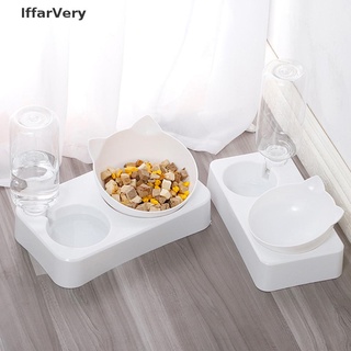 [IffarVery] Automatic Feeder Dog Cat Food Bowl with Water Dispenser Double Drinking Bowl .