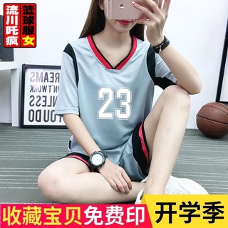 ▲✧Spot seconds out uniforme de baloncesto mujer coreana traje de manga corta uniforme de baloncesto gris uniforme de equipo de bricolaje personalizado uniforme de juego transpirable y absorbente de sudor