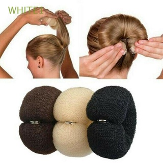 WHITE1 3Pcs Moda Herramientas para peinar el cabello Peinado Rosquilla Rizador de pelo Belleza Bricolaje Chicas Mujeres Lindo Moño (1)