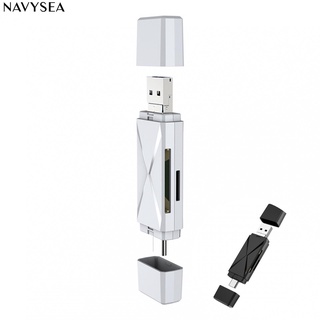 Navysea 4 in 1 USB 2.0 High Speed 2 Slots OTG Micro-SD/TF Card Reader Adapter for Phone
