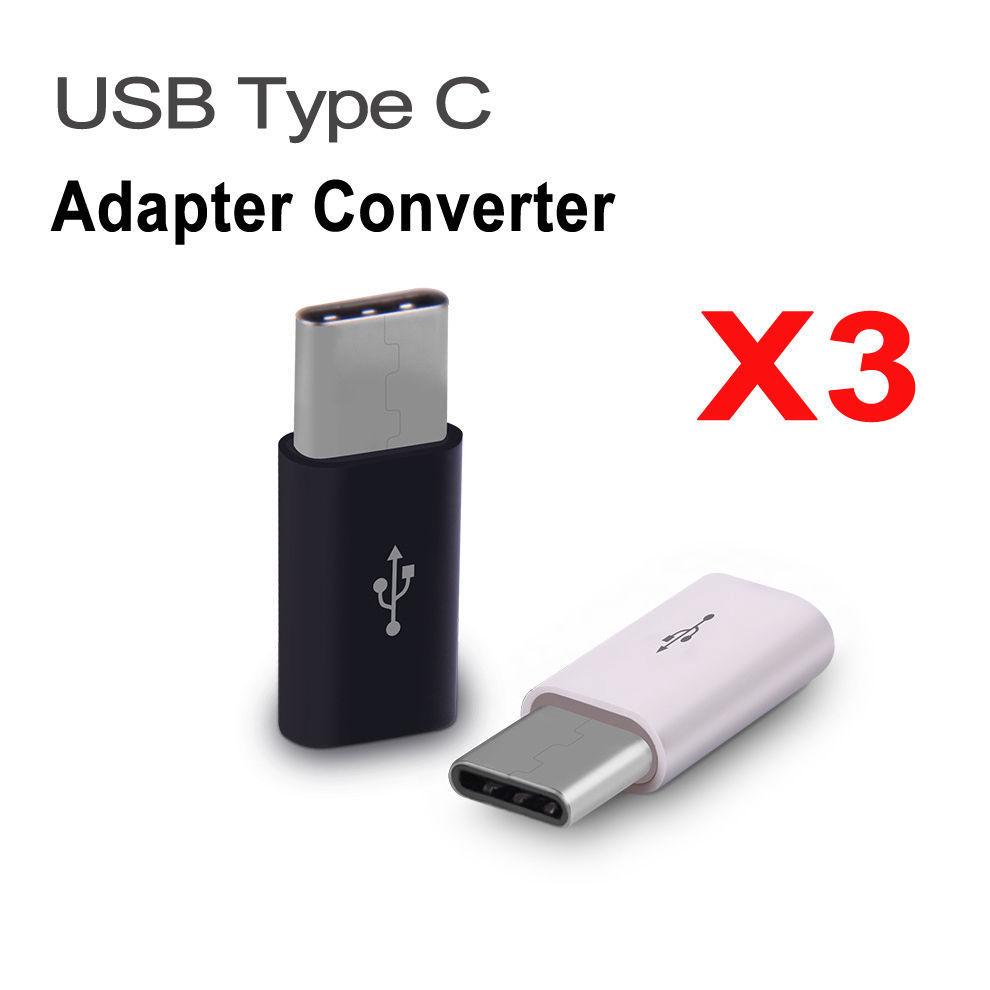 3pcs USB Type-C macho conector a Micro USB 3.1 hembra convertidor USB-C adaptador