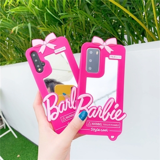 De dibujos animados lindo Barbie espejo caso del teléfono Xiaomi Mi A1 8 9 10 Lite Redmi K30 Note 7 Pro 8 carcasa de silicona suave cubierta