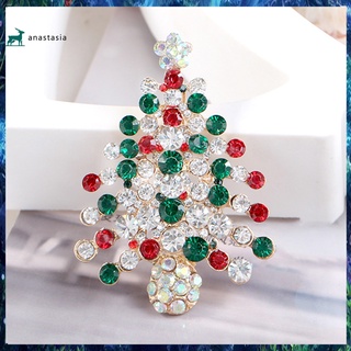 [an] broche de mujer en stock en forma de árbol colorido pedrería broche exquisito para navidad