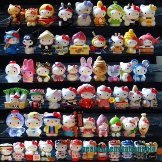HPY 10pcs Random mini no repeat Hello kitty Anime action figure collection toys gift HLUI
