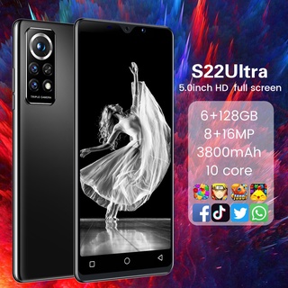 S22 Ultra Smart Phone 5.0 Pulgadas 6GB RAM + 128GB ROM Dual SIM Huella Dactilar Desbloqueo Facial 5G Teléfono Móvil (Memoria Opcional)